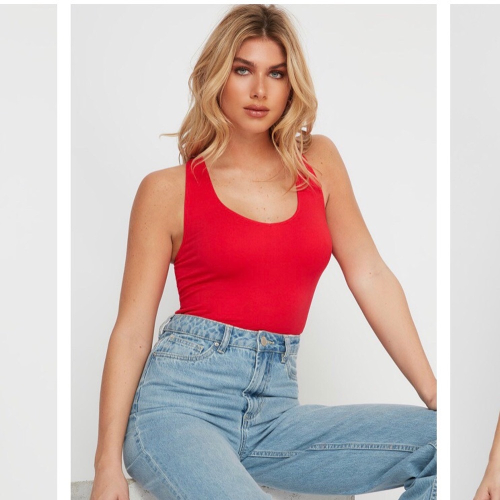 Urban Planet Red- V neck bodysuit